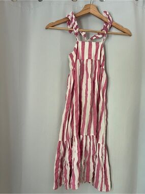 Zara Pink and White Striped Girls Sundress